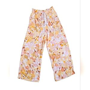 Lost + Wonder Women's XS Wide Leg Sorrento Pants Nude Multicolor Floral Print